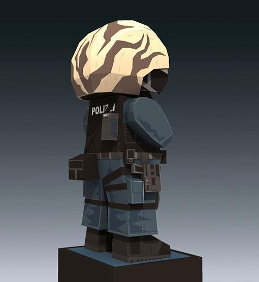 Боец GSG 9 paper model