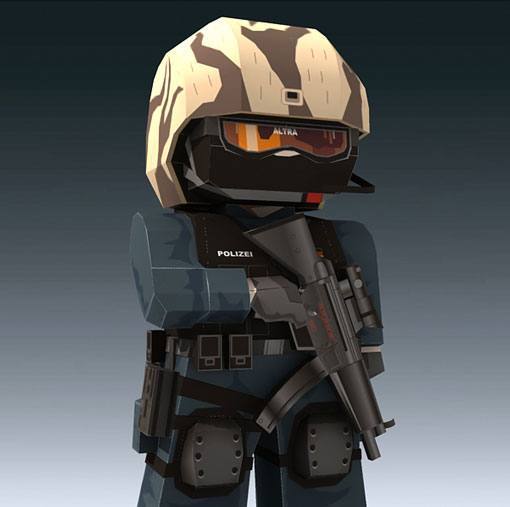 Боец GSG 9 paper model