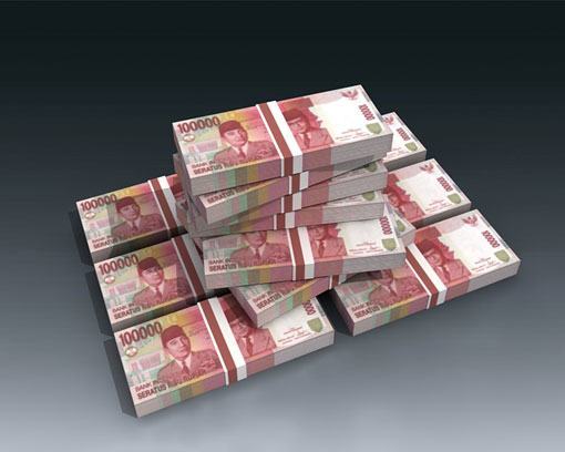 Пачка купюр 100000 индонезийский рупий