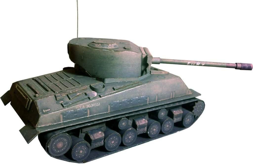 Танк Sherman М4А3Е8 paper model