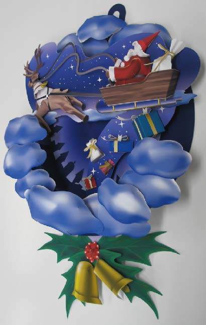 Рождественский венок Санта-Клаус paper model