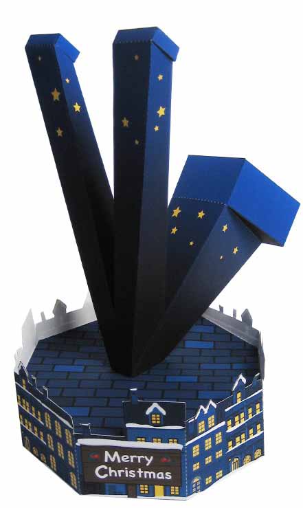 Санта-Клаус на санях paper model