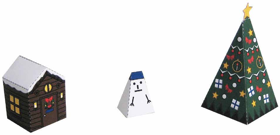 Санта-Клаус на санях paper model