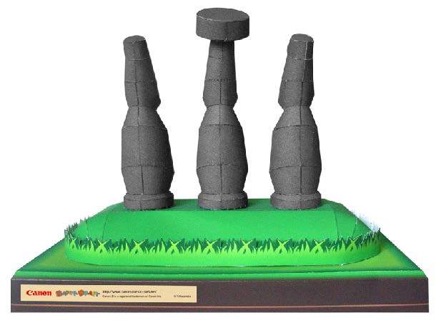 Каменные статуи Моаи, Остров Пасхи paper model