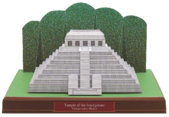 Храм надписей, Мексика paper model