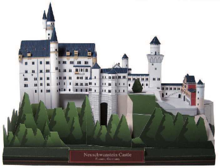 Замок Нойшванштайн, Германия paper model