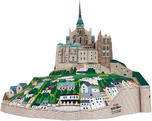 Остров Мон-Сен-Мишель, Франция paper model