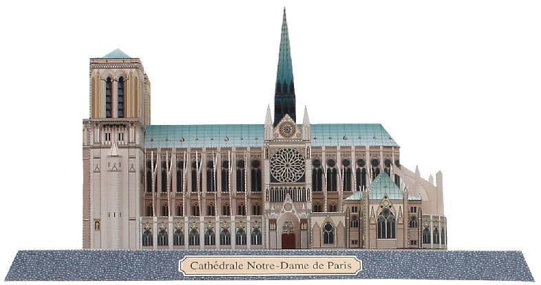 Собор Парижской Богоматери, Франция paper model