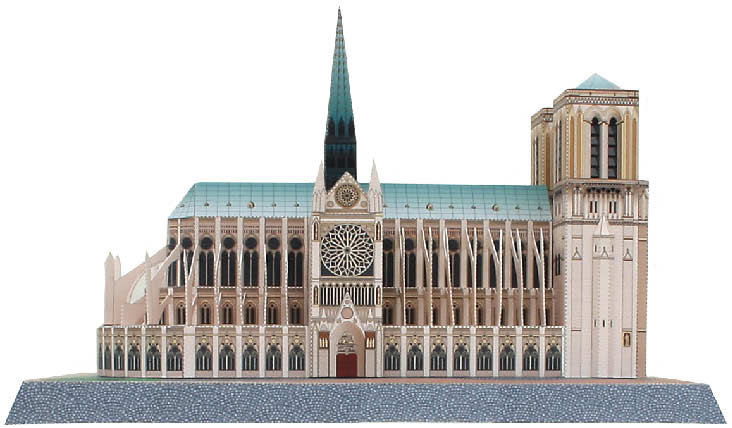 Собор Парижской Богоматери, Франция paper model
