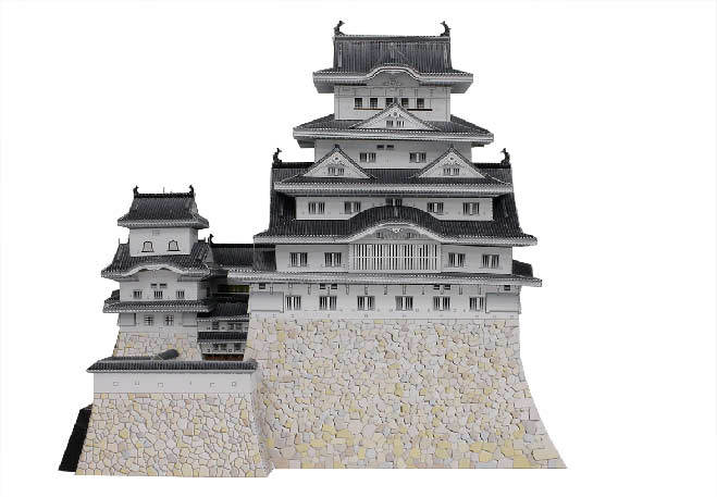 Замок Химэдзи, Япония paper model