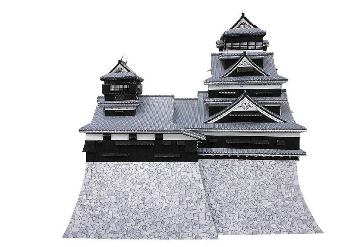 Замок Кумамото, Япония paper model