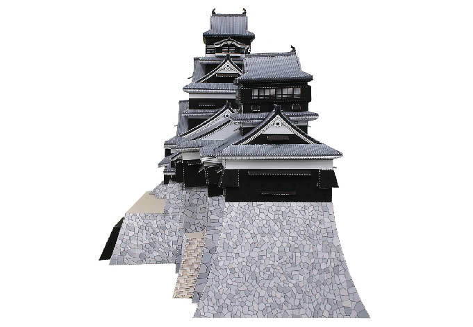 Замок Кумамото, Япония paper model