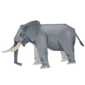 Африканский слон [очень простая сложность] paper model
