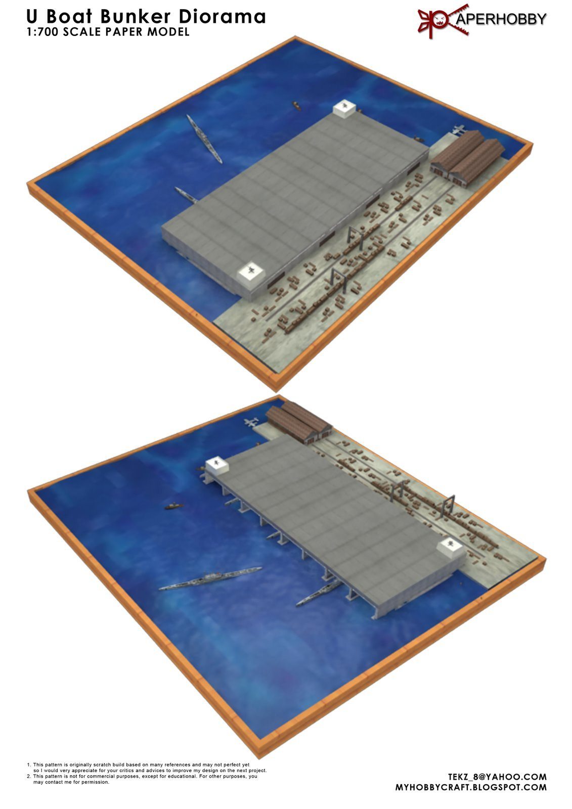 Диорама Бункер подводных лодок paper model