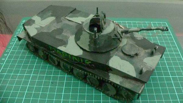Плавающий танк ПТ-76 paper model