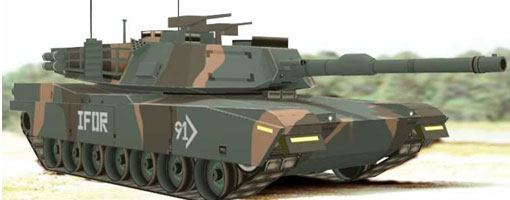 Танк Абрамс M1A1, камуфляж НАТО paper model