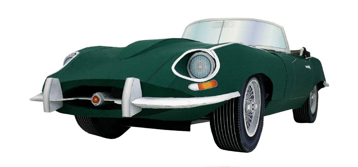 Автомобиль Jaguar E-type paper model