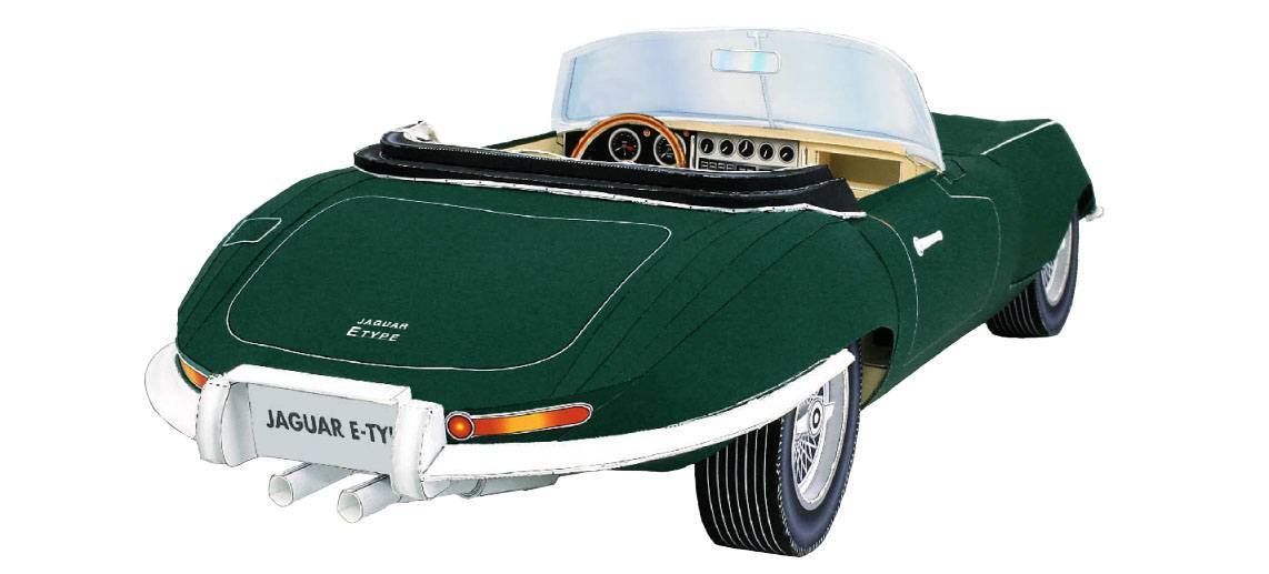 Автомобиль Jaguar E-type paper model