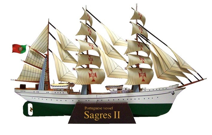 Барк Рикмер Рикмерс (Сагреш 2) / Rickmer Rickmers (Sagres II) paper model