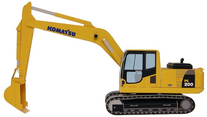 Гусеничный экскаватор Komatsu PC200 paper model