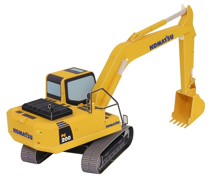 Гусеничный экскаватор Komatsu PC200 paper model