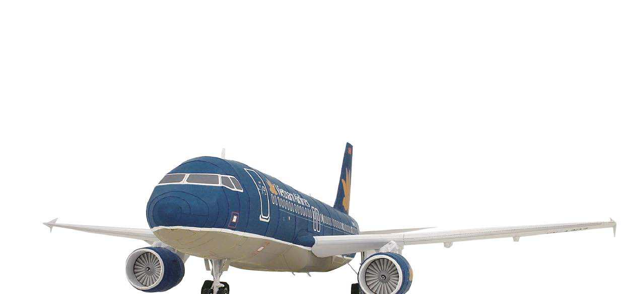 Авиалайнер Airbus A320 Vietnam Airlines paper model