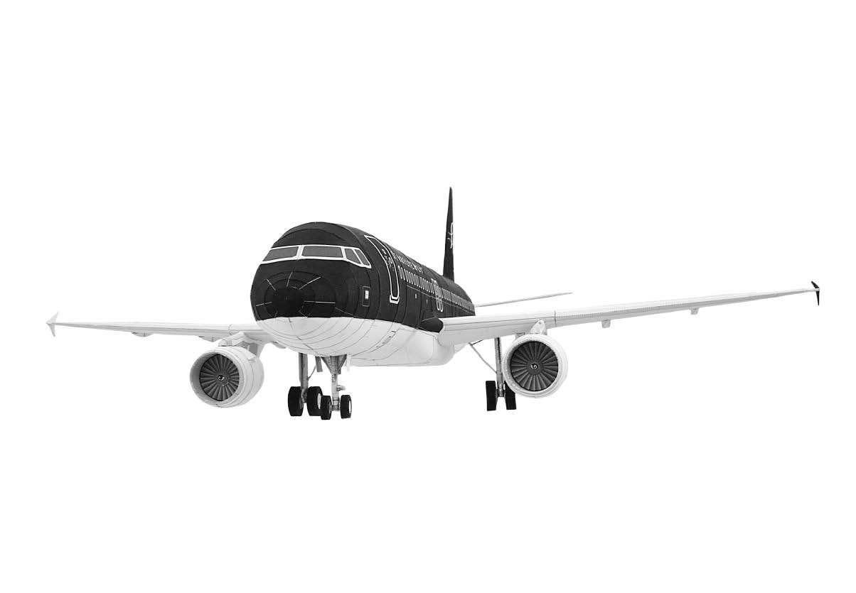 Авиалайнер Airbus A320 StarFlyer paper model