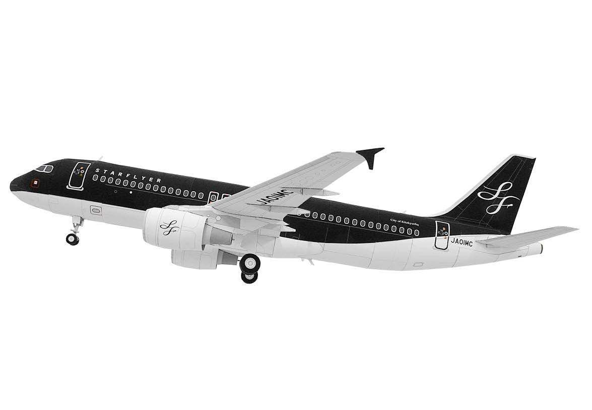 Авиалайнер Airbus A320 StarFlyer paper model