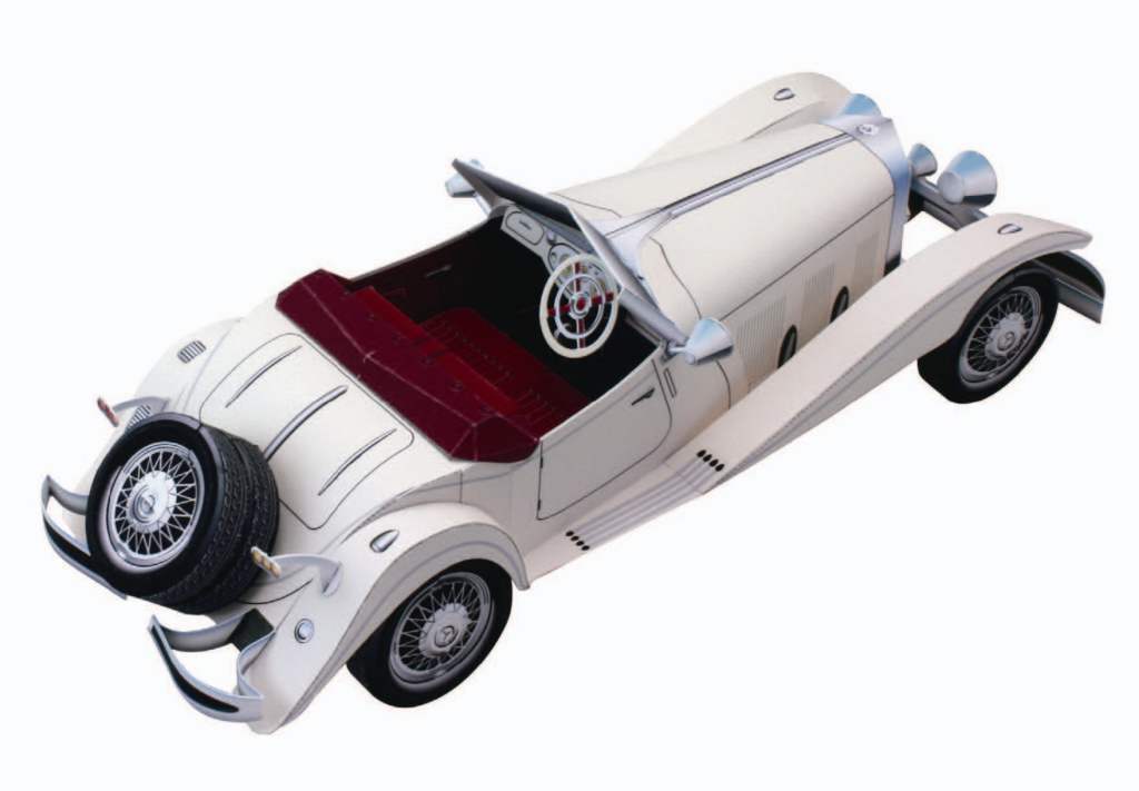 Автомобиль Mercedes Benz 500K paper model