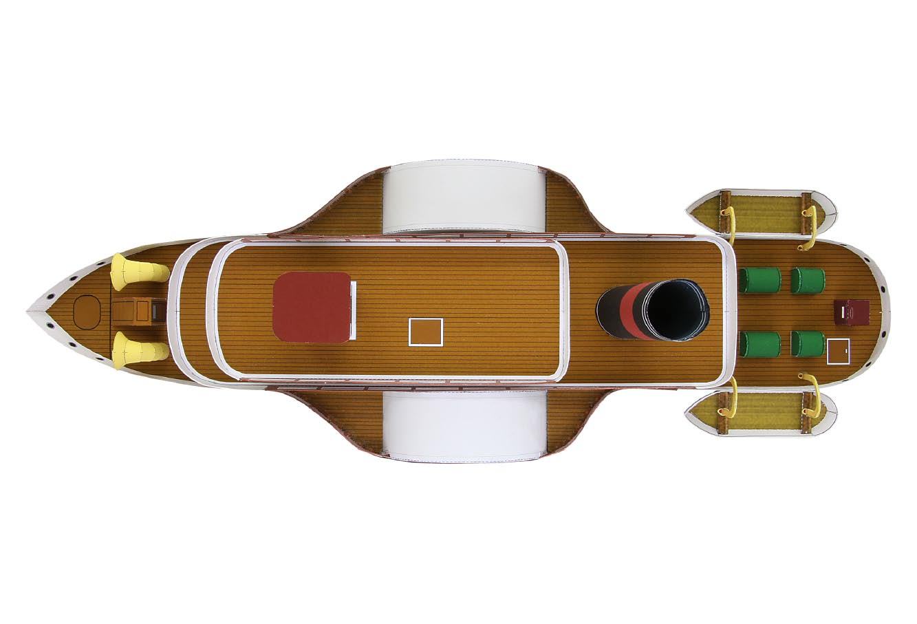 Колесный пароход paper model