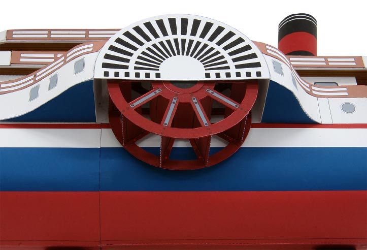 Колесный пароход paper model