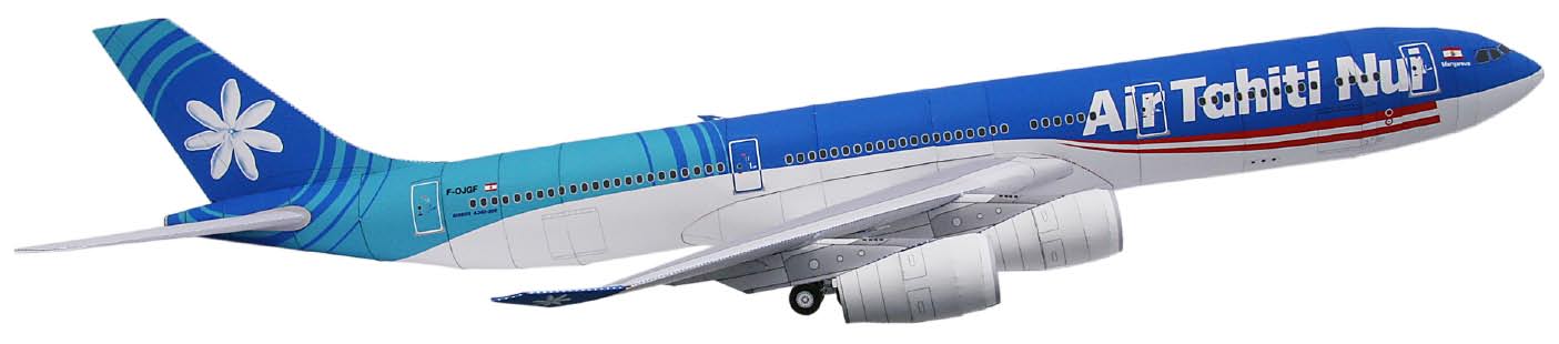 Авиалайнер Airbus A340-300 Air Tahiti Nui paper model