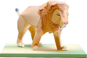 Лев [простая сложность] paper model