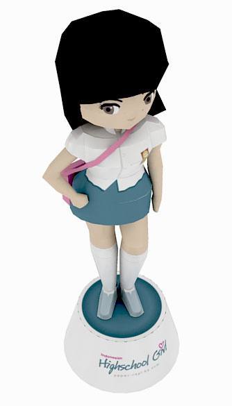 Старшеклассница paper model