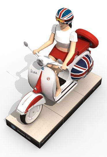 Девушка на мотороллере [серия, часть 2/2] paper model