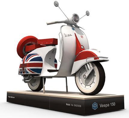 Мотороллер Vespa [серия, часть 1/2] paper model