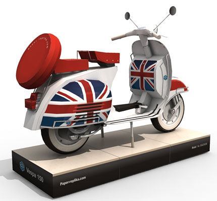 Мотороллер Vespa [серия, часть 1/2] paper model