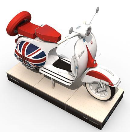 Мотороллер Vespa [серия, часть 1/2] paper model