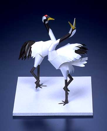 Японский журавль paper model