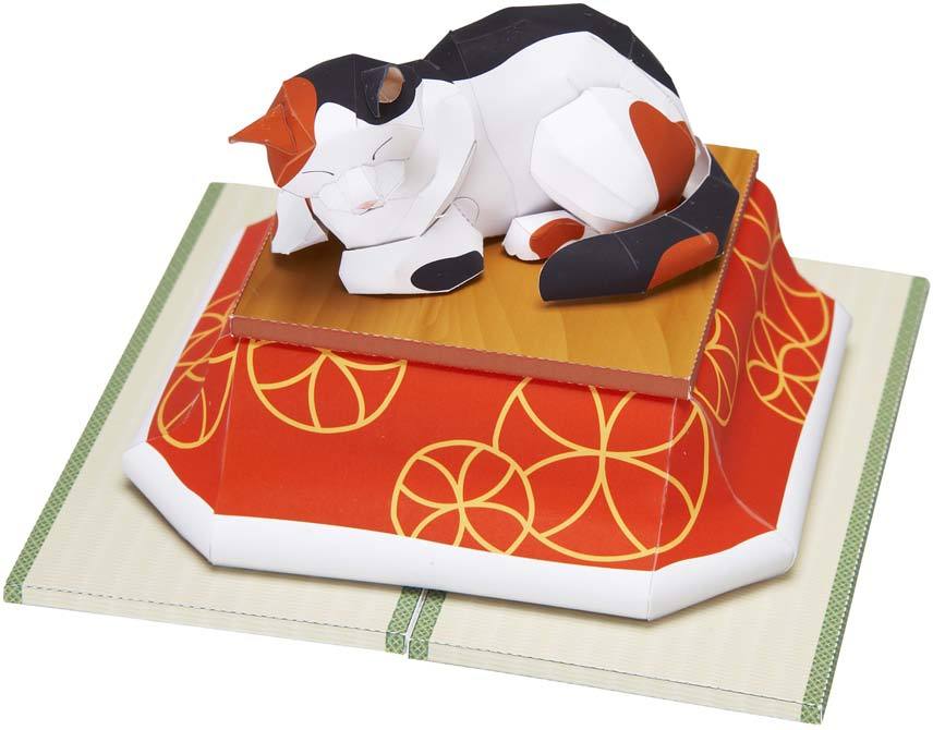 Кот на котацу paper model