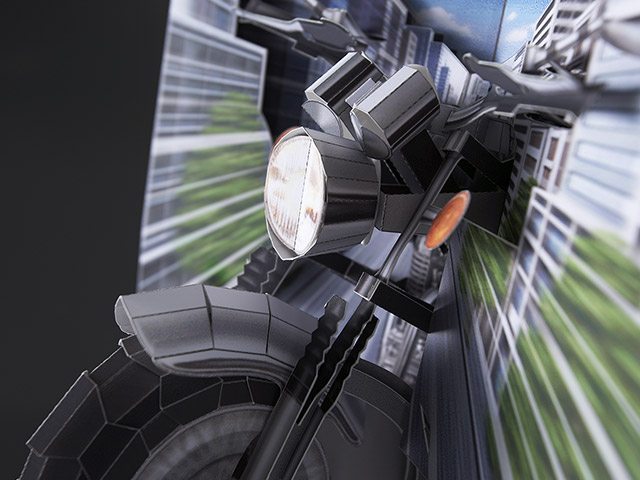 Объемная открытка Давай погоняем по улице! paper model