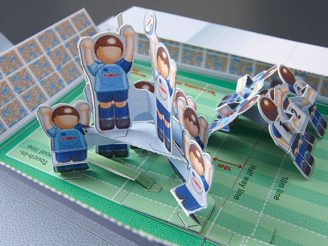 Объемная открытка Давай пойдем на матч по регби paper model