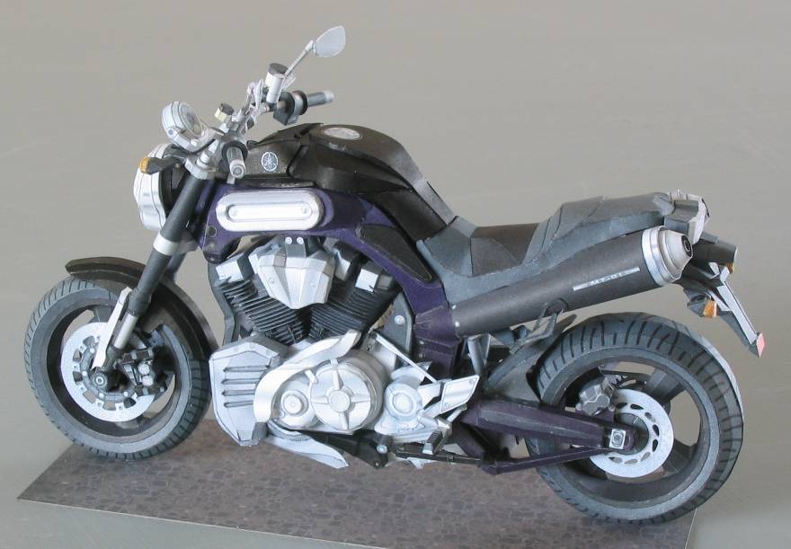 Мотоцикл Yamaha MT01 [серия, часть 1/5] paper model