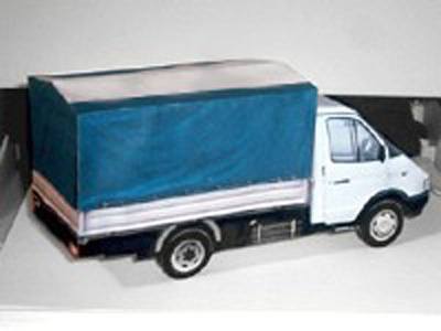 Автомобиль ГАЗ-3302 Газель paper model