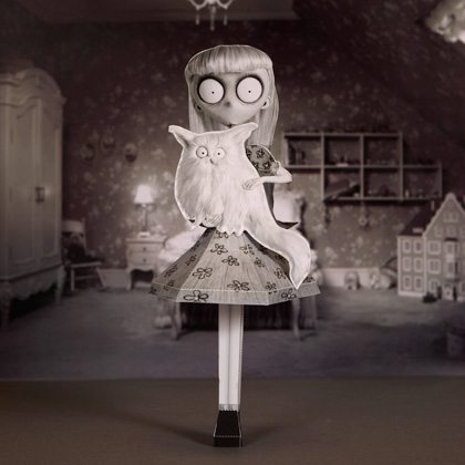 Странная девочка и Мистер Вискерс (Франкенвини) paper model