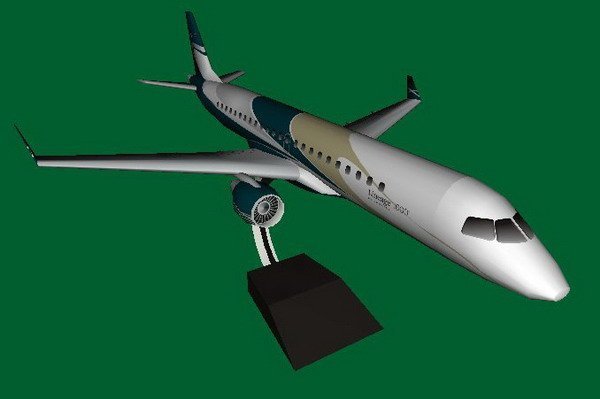 Самолет Embraer Lineage 1000 paper model