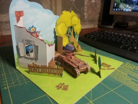 Оленёша и чемоданный дождь paper model
