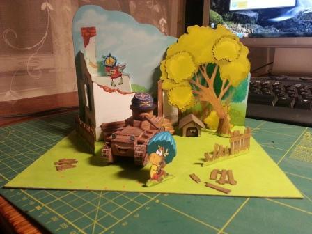 Оленёша и чемоданный дождь paper model