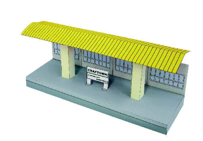 Железнодорожная платформа paper model