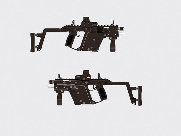 Пистолет-пулемет Kriss Super V paper model